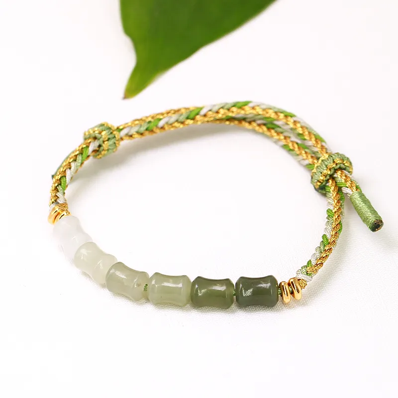 GANGCUI Hetian Jade Bracelets Women's Green Jade-3