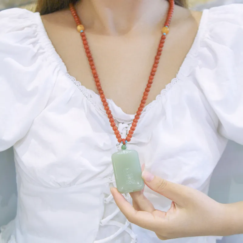 GANGCUI [Hetian Jade]Pendant Green Jade Unisex-1