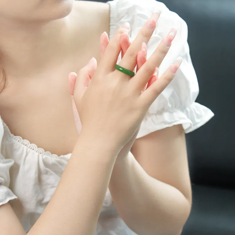 GANGCUI [Hetian Jade]Teal Ring Jasper Unisex-1