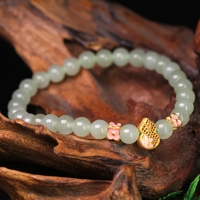 GANGCUI Bracelets Pale Greenish White Jade Unisex-3
