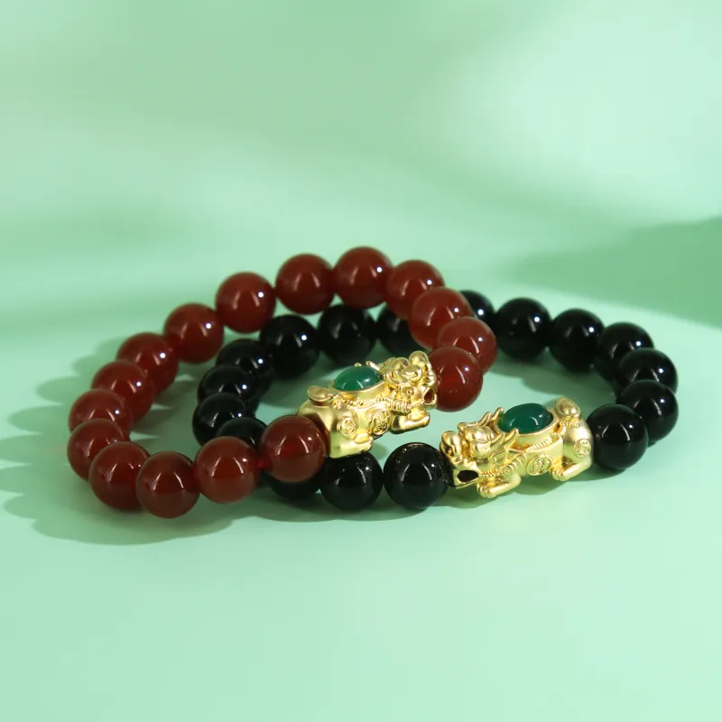 GANGCUI Natural Agate Bracelets Men's-1