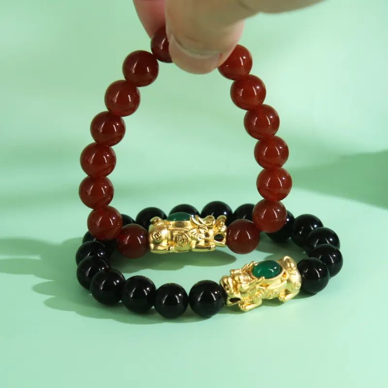 GANGCUI Natural Agate Bracelets Men's-13
