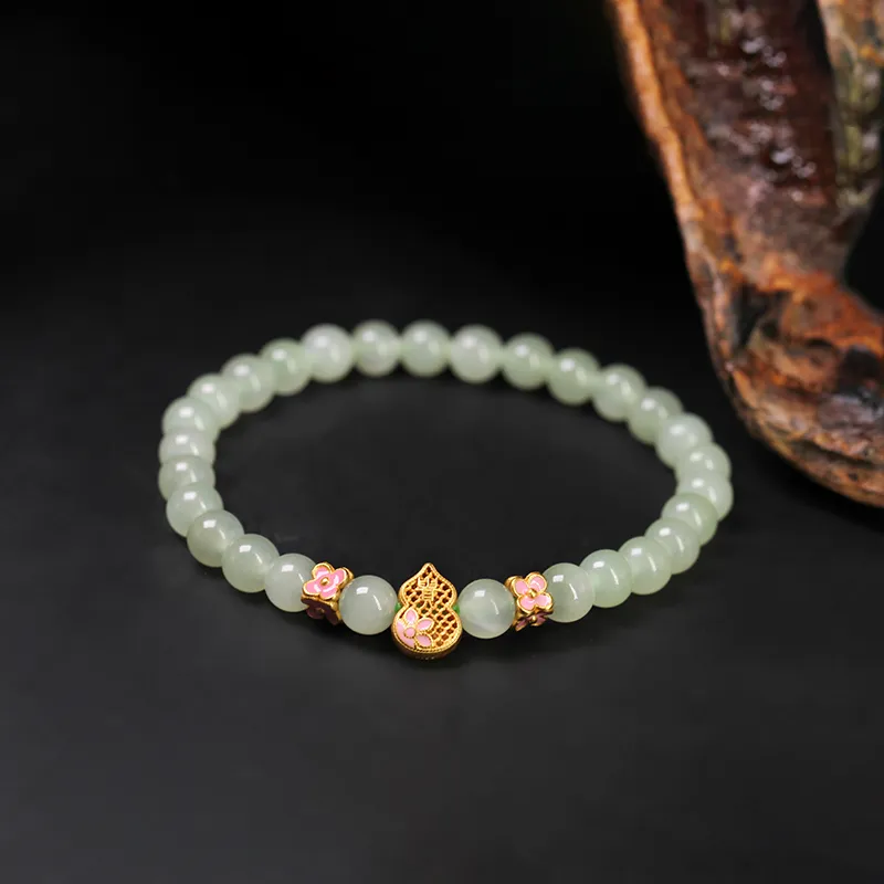 GANGCUI Bracelets Pale Greenish White Jade Unisex-1