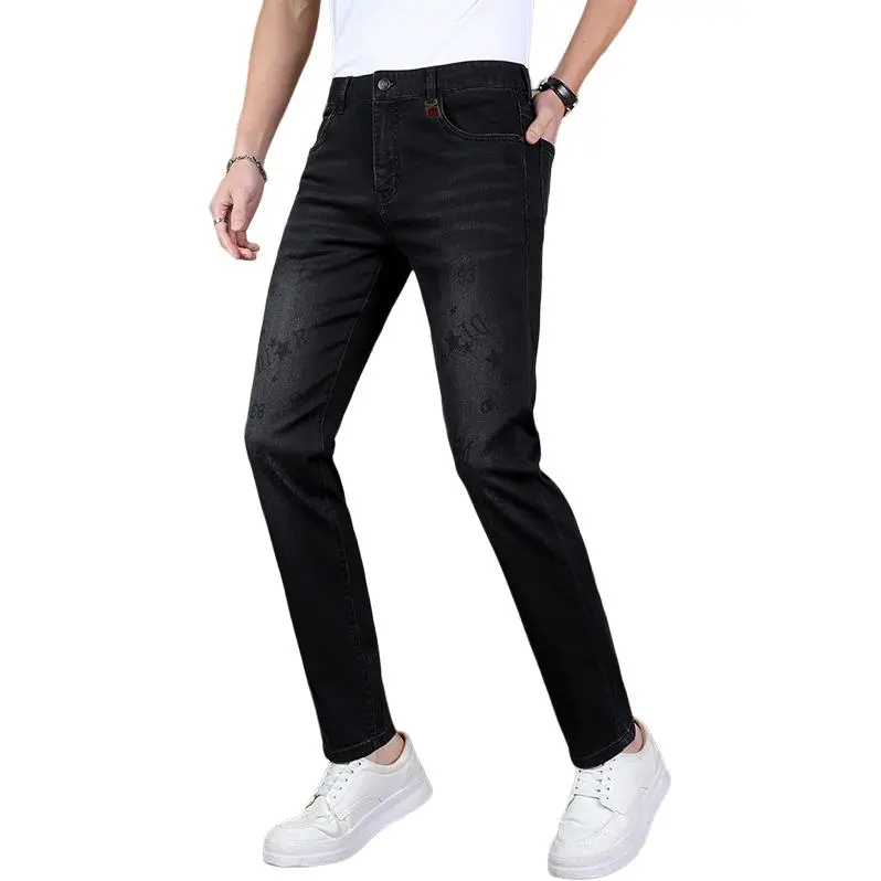 PIERRE CARDIN Jeans Men's Gothic Pattern Black-2