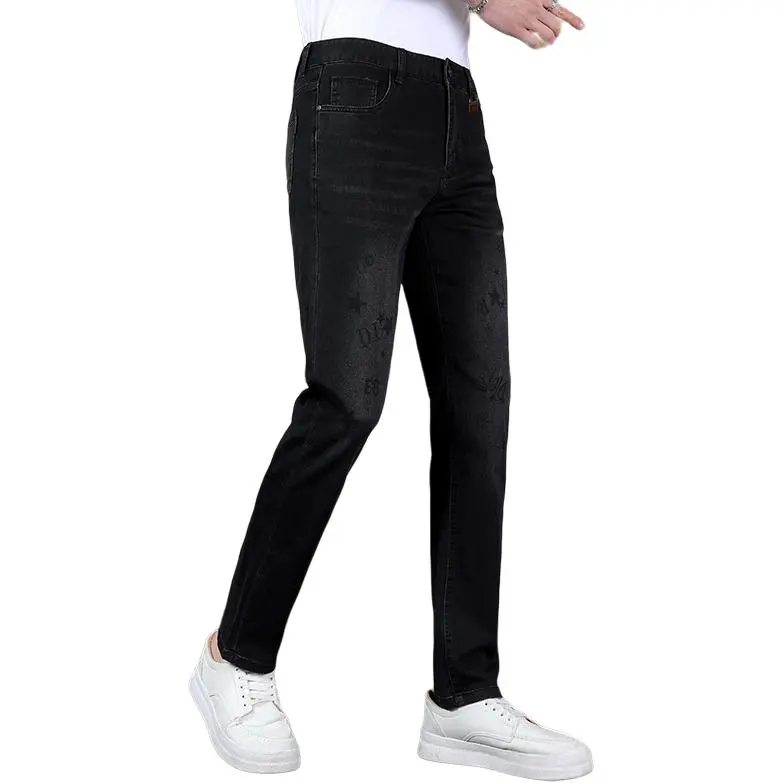 PIERRE CARDIN Jeans Men's Gothic Pattern Black-1