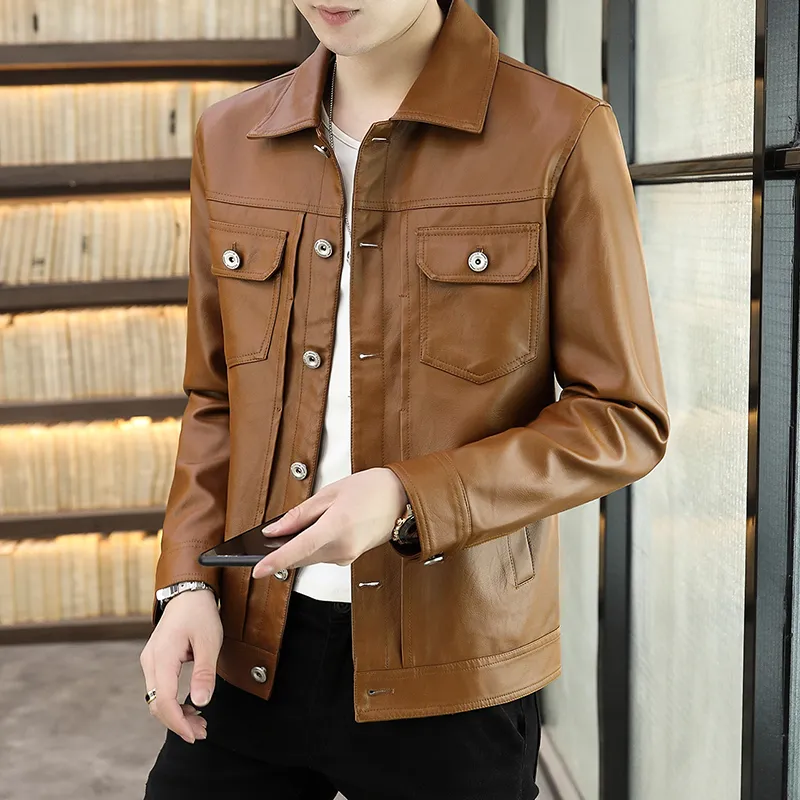 PIERRE CARDIN Leather Jacket Men's-8