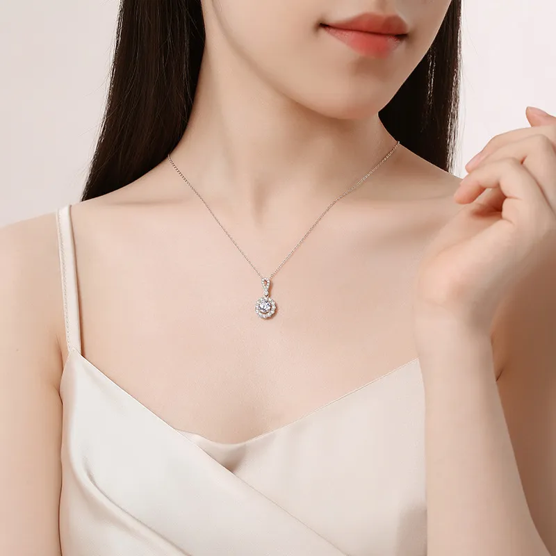 Lockstarfy S925 Silver Moissanite Necklaces Women's-1