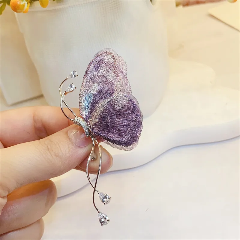 Lockstarfy Copper Zircon Fabric Brooches Women's-4
