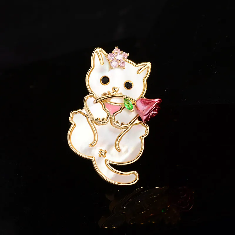 Lockstarfy Mother Of Pearl Floral Brooch Women's-2