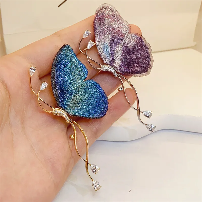 Lockstarfy Copper Zircon Fabric Brooches Women's-2