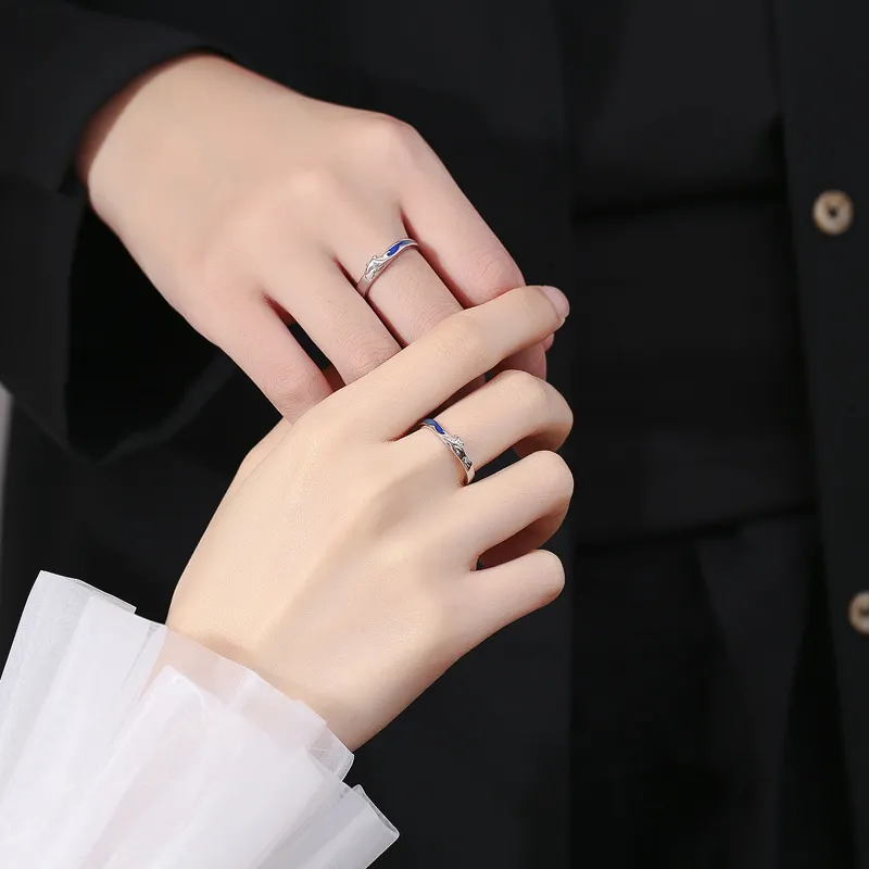 Lockstarfy Enamel 925 Silver Rings Unisex-1