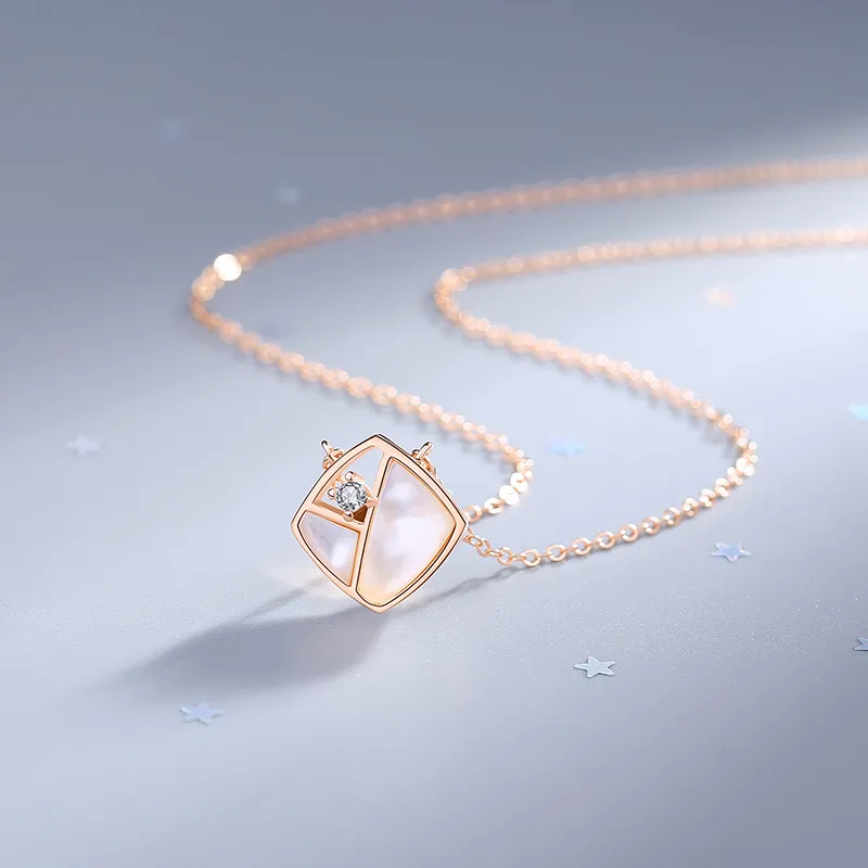 Lockstarfy White Mother Of Pearl Necklaces Women's-3