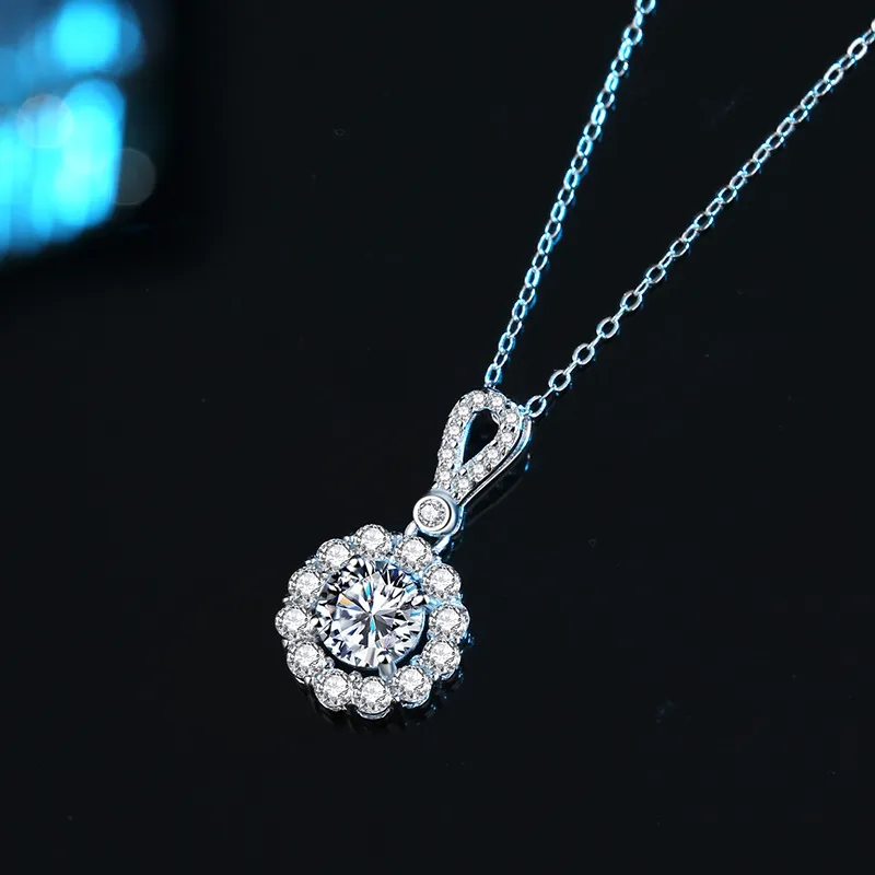 Lockstarfy S925 Silver Moissanite Necklaces Women's-3