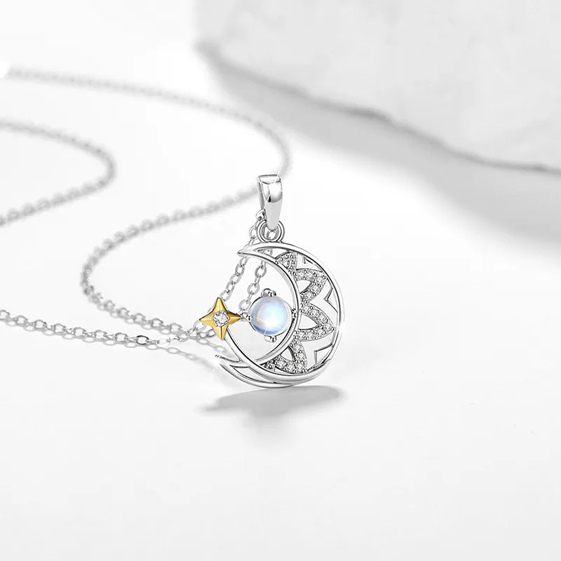 Lockstarfy 925 Sterling Silver Glass Stone Necklaces Women's-4