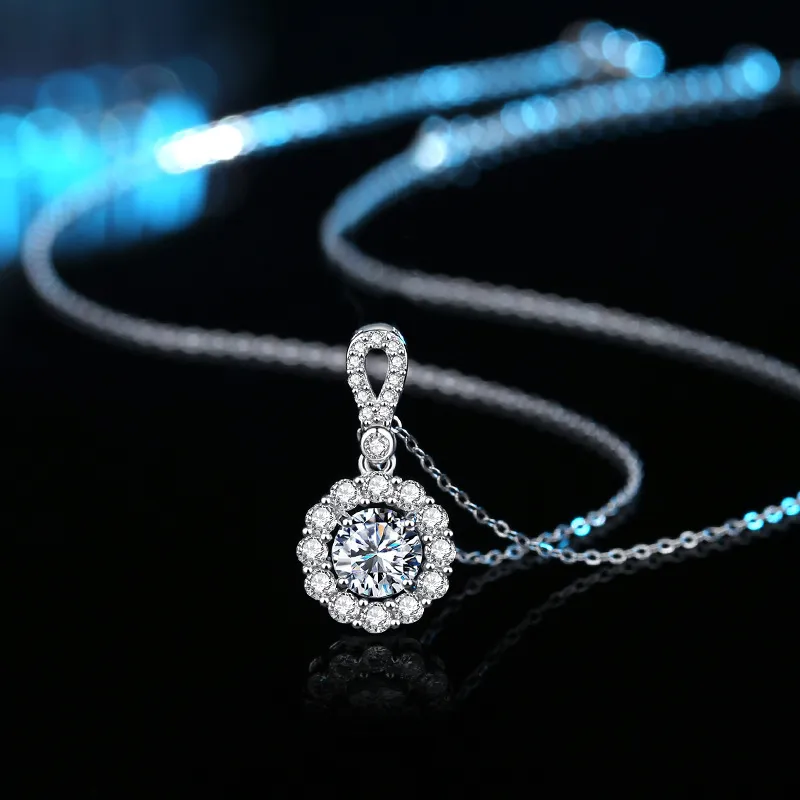 Lockstarfy S925 Silver Moissanite Necklaces Women's-2