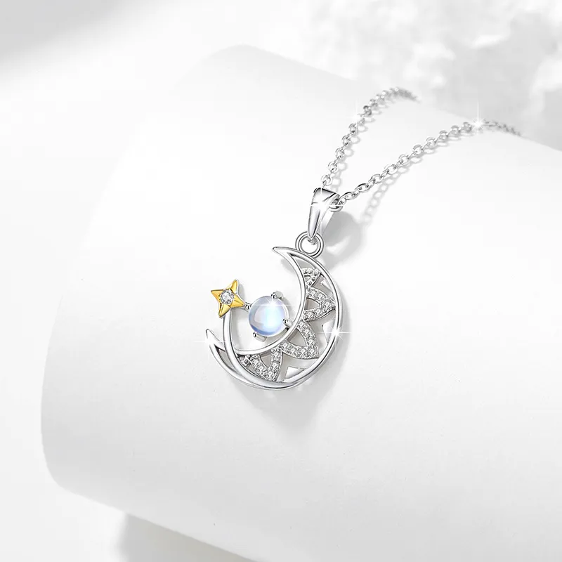 Lockstarfy 925 Sterling Silver Glass Stone Necklaces Women's-2