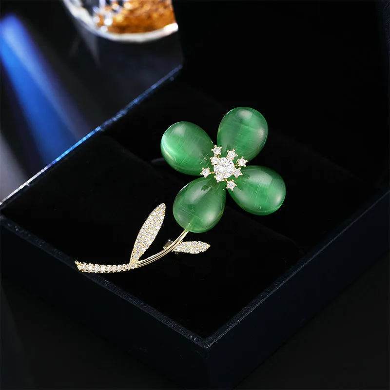 Lockstarfy Glass Cat Eye Brooches Women's-4