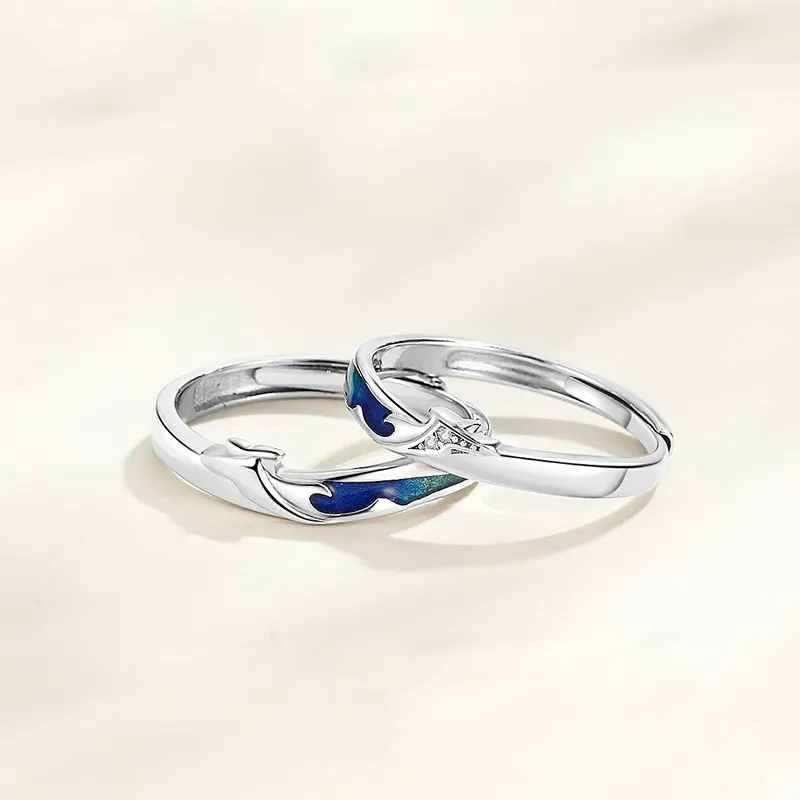 Lockstarfy Enamel 925 Silver Rings Unisex-4