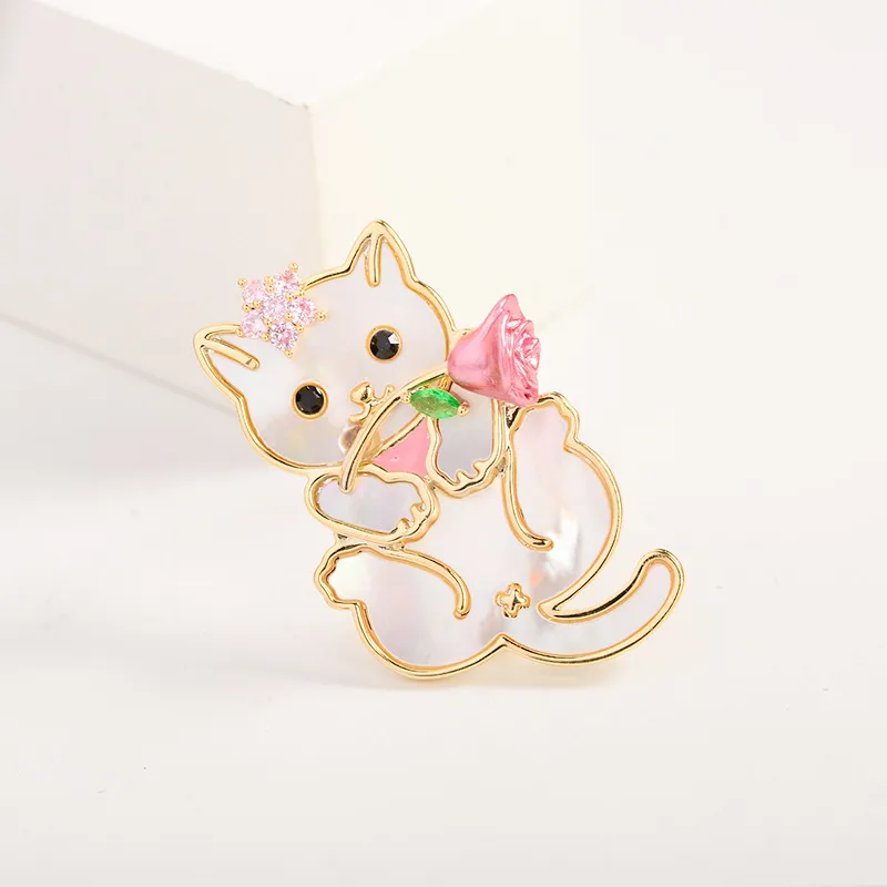Lockstarfy Mother Of Pearl Floral Brooch Women's-5
