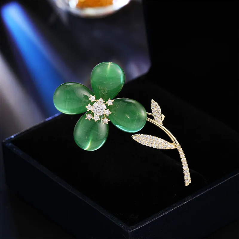 Lockstarfy Glass Cat Eye Brooches Women's-3