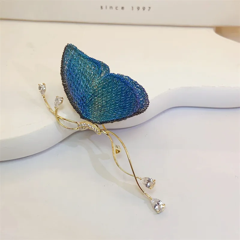 Lockstarfy Copper Zircon Fabric Brooches Women's-1