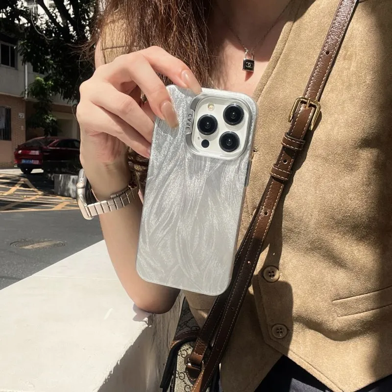 Koman ABS+PC Material Multicolor Feather Yarn Phone Cases Compatible With Apple IPhone 12/13/14/15/16/Pro/Mac-7