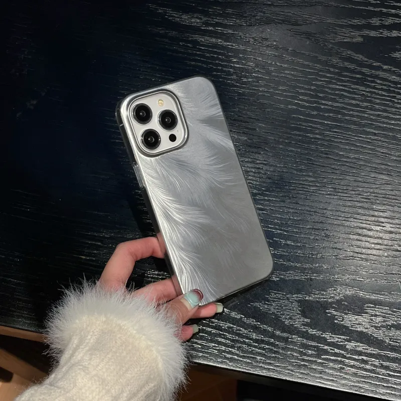 Koman ABS+PC Material Summer Fresh Iridescent Feather Phone Cases Suitable For Apple IPhone 12/13/14/15/Pro/Ma-5