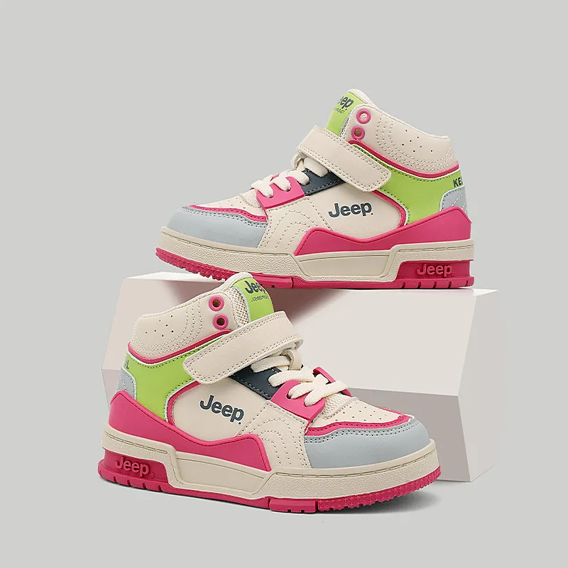 Jeep Anti Slip And Wear Resistant Breathable High Top Kids' Skateboarding Shoes Kids'-17
