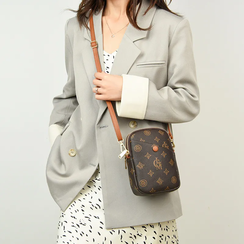 JIEXINI High quality Fabric Shoulder Bag Crossbody Bag Regular Women's Letter/Khaki/Coffee/Houndstooth-1