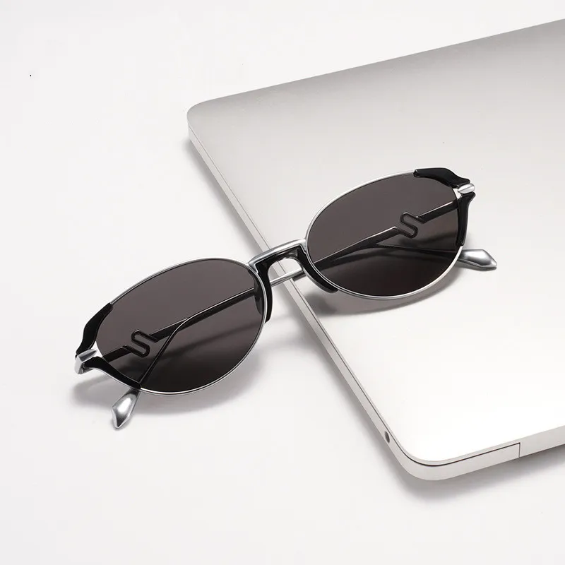 Thunder Pailong Metal Cat Eye Sunglasses Unisex Black Silver Gold-1
