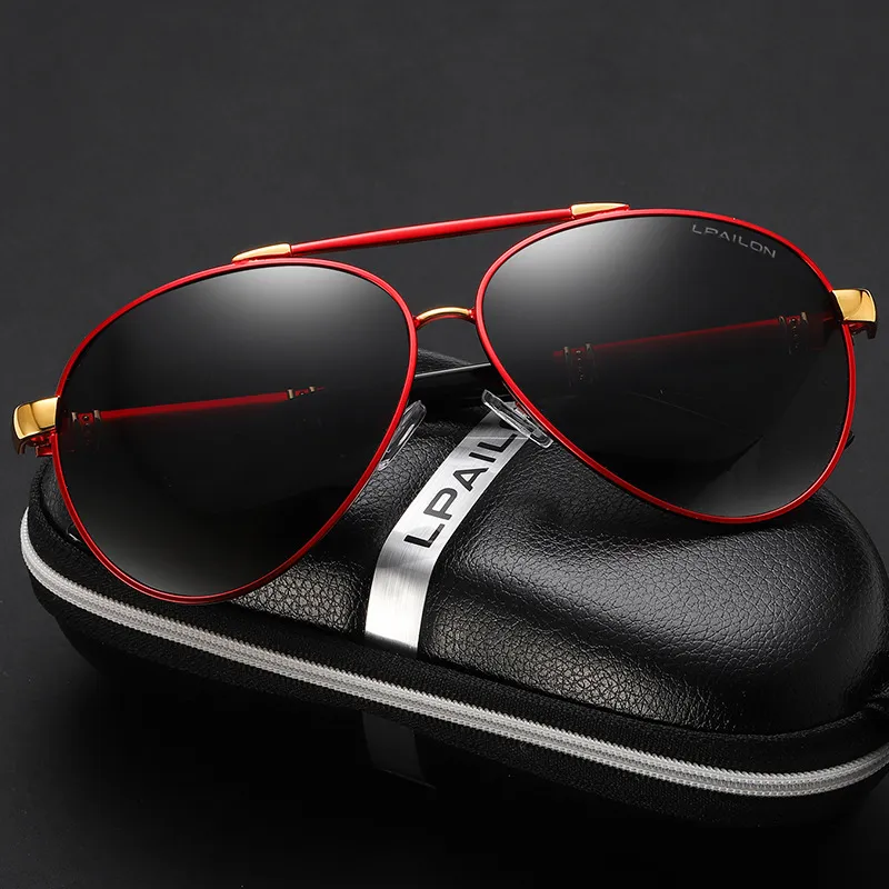 Thunder Pailong Alloy Aviator Sunglasses Men's Black, Silver, Gold-5