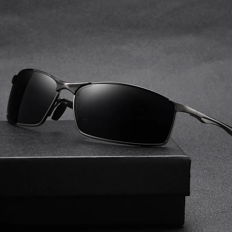 Thunder Pailong Alloy Square Sunglasses Men's Black-2