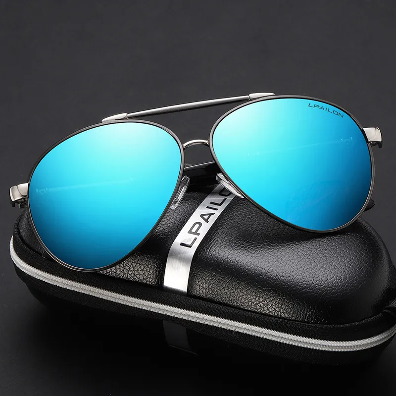 Thunder Pailong Alloy Aviator Sunglasses Men's Black, Silver, Gold-9