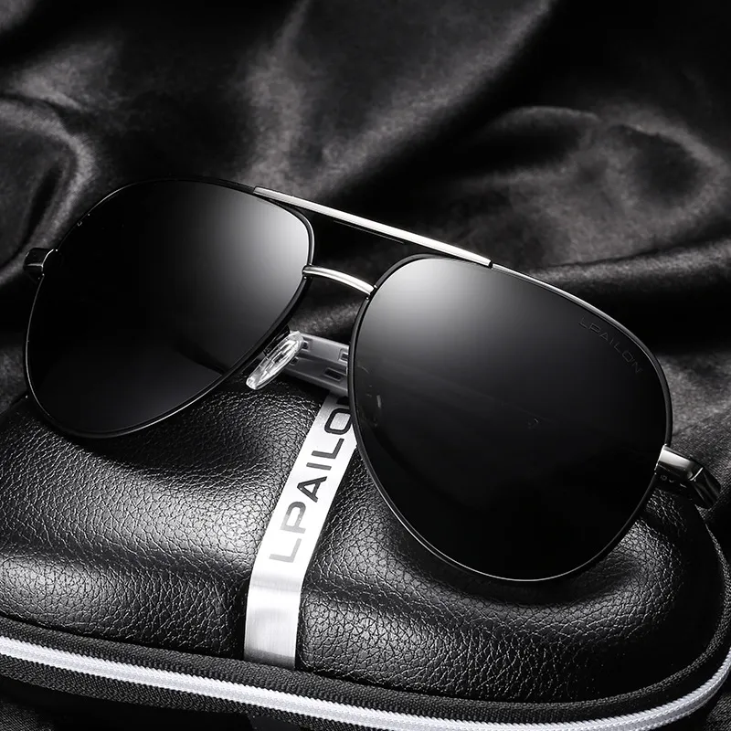 Thunder Pailong Alloy PC Aviator Sunglasses Men's Black, Silver, Gold-5