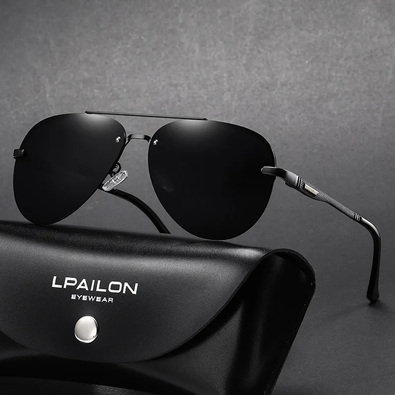 Thunder Pailong Alloy Aviator Sunglasses Unisex Black/Gray-1