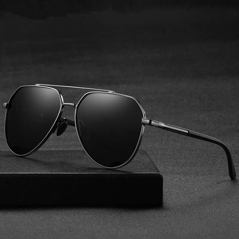 Thunder Pailong Alloy Aviator Sunglasses Unisex Black/Gray/Gunmetal/Gold-3