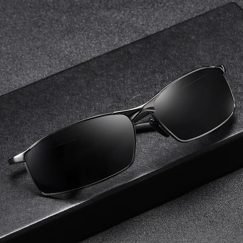 Thunder Pailong Alloy Square Sunglasses Men's Black-5