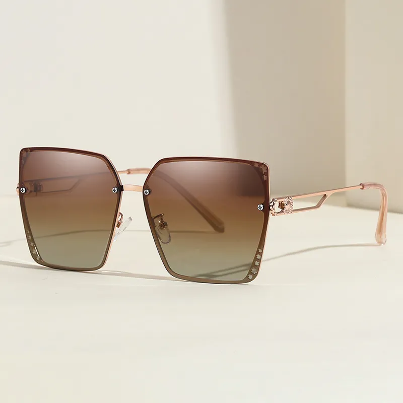 Thunder Pailong Metal Square Sunglasses Women's-5