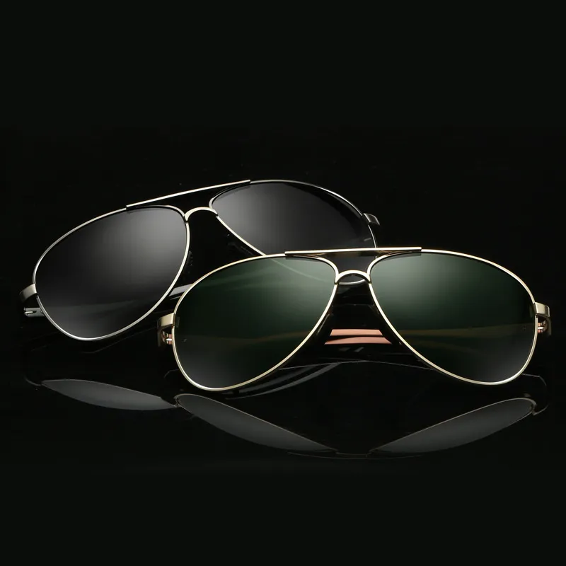Thunder Pailong Alloy Aluminum Magnesium Alloy Aviator Sunglasses Men's Gold/Gray/Black-6