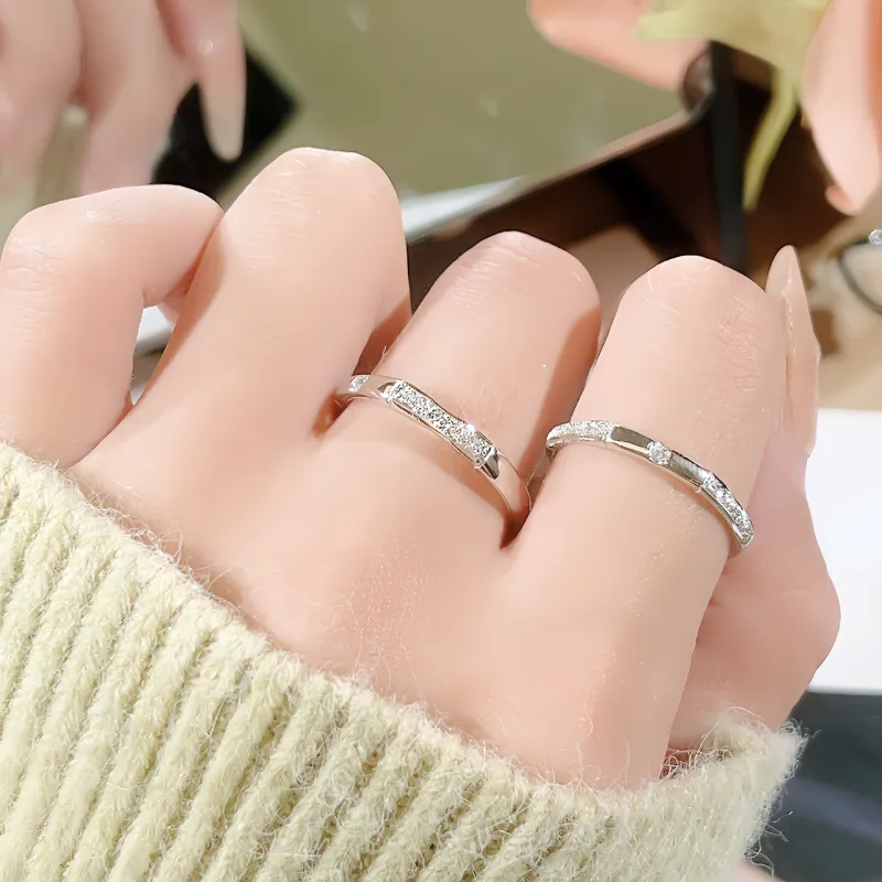 I Do&Co. 925 Sterling Silver Synthetic Cubic Zirconia Rings Unisex-2