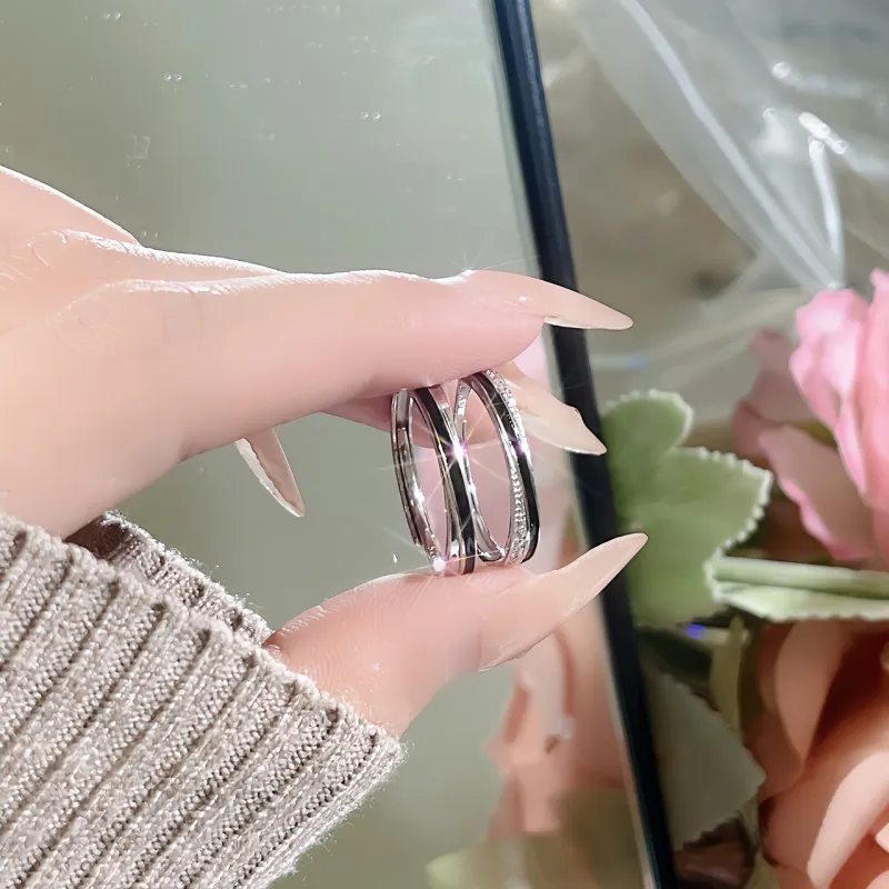 I Do&Co. 925 Sterling Silver Synthetic Cubic Zirconia Rings Unisex-3