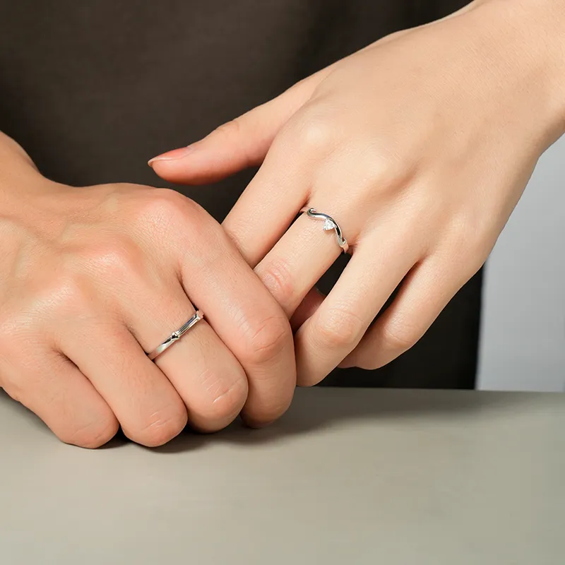 I Do&Co. 925 Sterling Silver Synthetic Cubic Zirconia Rings Unisex-2