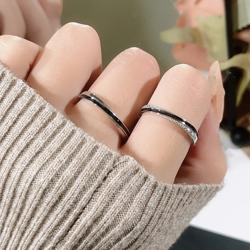 I Do&Co. 925 Sterling Silver Synthetic Cubic Zirconia Rings Unisex-2
