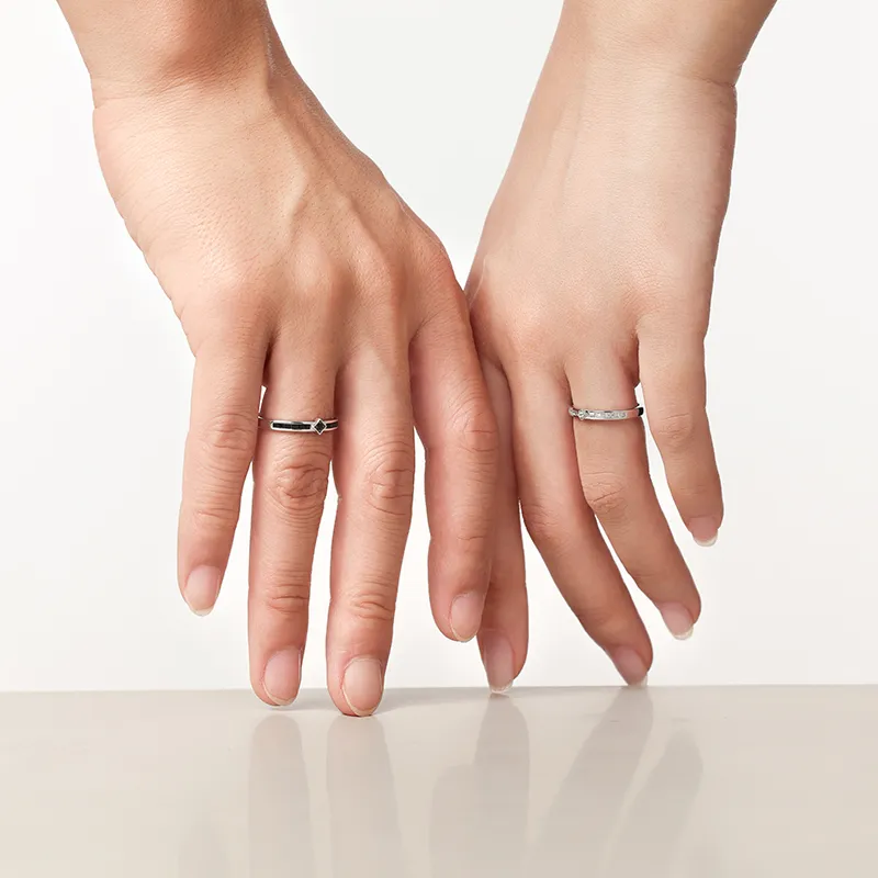 I Do&Co. 925 Sterling Silver Zirconia Rings Unisex-11