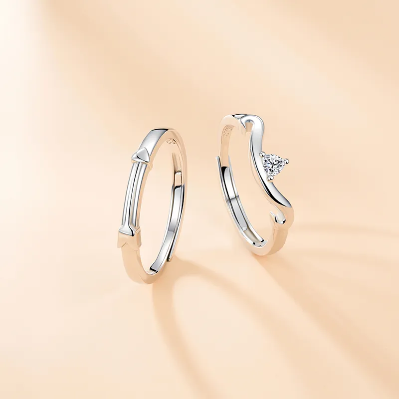 I Do&Co. 925 Sterling Silver Synthetic Cubic Zirconia Rings Unisex-5