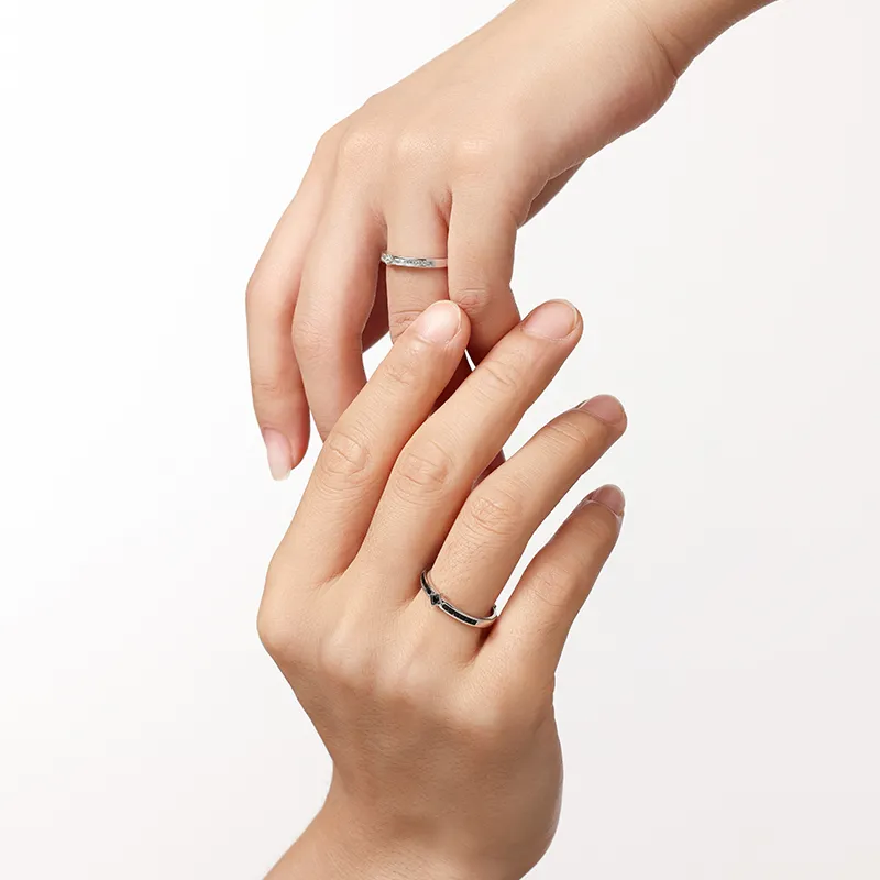 I Do&Co. 925 Sterling Silver Zirconia Rings Unisex-12