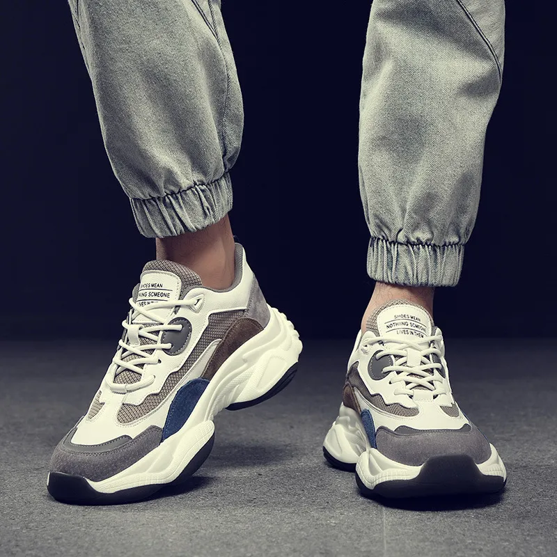 Rummaden Slip Resistant Cushioning Wear Resistant Breathable Low Top Chunky Sneakers Men's-4