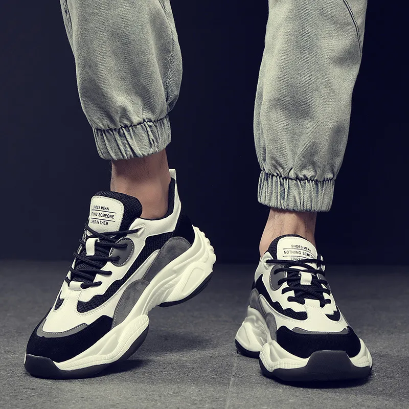 Rummaden Slip Resistant Cushioning Wear Resistant Breathable Low Top Chunky Sneakers Men's-1