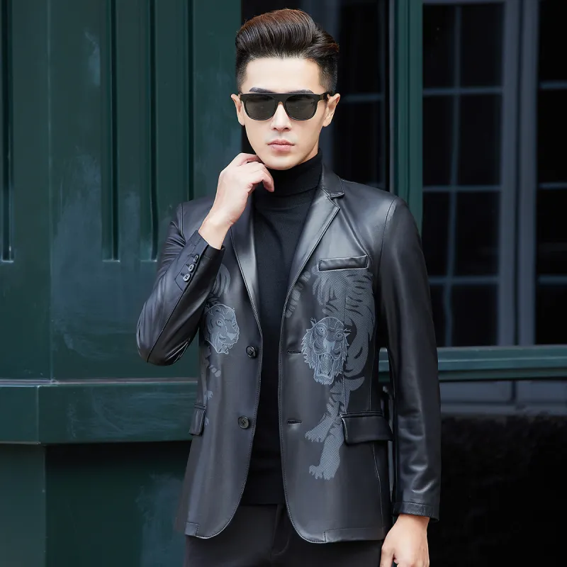 KAISER Leather Jacket Men's Black-2
