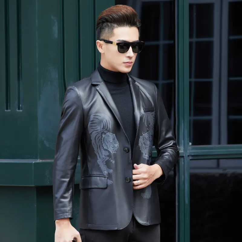 KAISER Leather Jacket Men's Black-3